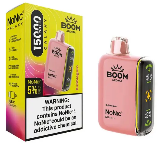 NoNic BOOM Aroma 15 tyś zaciągnięć - smak Bubblegum, czyli gumy balonowej